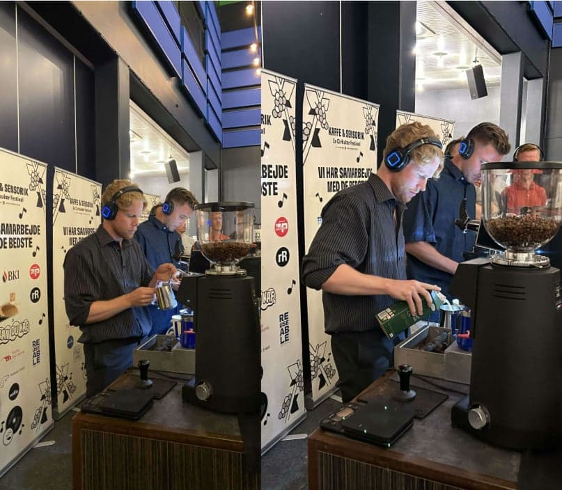 Malthe vinder 1. pladsen i amatør latte art konkurrencen ved Kaffesensorik 2025